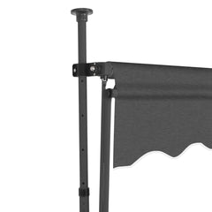 Anthracite manual retractable awning with steel frame and LED lights, 78.7 inches wide.