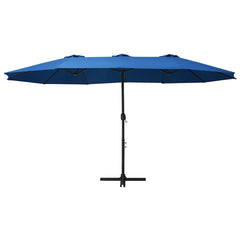 Garden Parasol Blue Polyester fabric, Aluminum pole and ribs Large