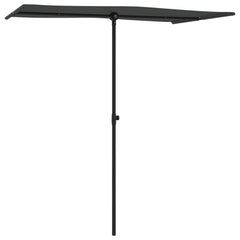 Anthracite garden parasol with aluminum pole, measuring 70.9 by 43.3 inches.