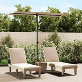 Taupe garden parasol with aluminum pole and adjustable rectangular canopy 70.9x43.3 inches.
