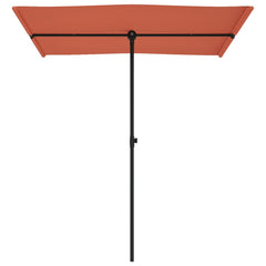 Garden Parasol Terracotta Polyester, Aluminum Medium