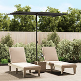 Garden Parasol Black Polyester, Aluminum Medium Height-Adjustable