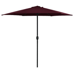 Bordeaux red garden parasol with aluminum pole, 106.3x96.9 inches.