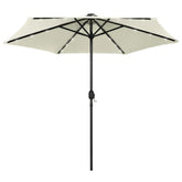 Garden Parasol Sand White Polyester, Aluminum 106.3 in diameter