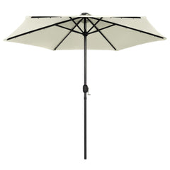 Garden Parasol Sand White Polyester, Aluminum 106.3 in diameter