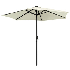 Garden Parasol Sand White Polyester, Aluminum 106.3 in diameter