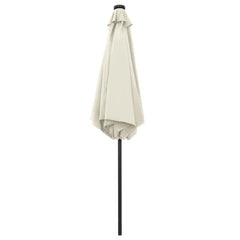 Garden Parasol Sand White Polyester, Aluminum 106.3 in diameter