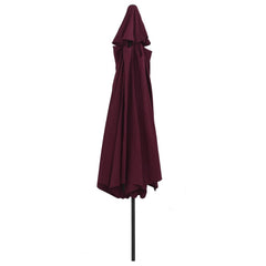 Garden Parasol Bordeaux red Polyester, Metal Medium Foldable