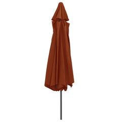 Garden Parasol Terracotta Polyester, Metal Large