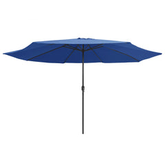 Garden Parasol Azure Blue 100% polyester, metal Large Collapsible