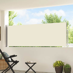 Side Awning Cream Polyester 39.4 x 196.9 in Retractable