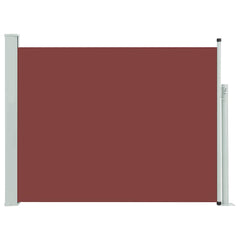 Brown retractable side awning, 55.1x196.9 inches, with polyester fabric and steel frame.
