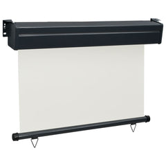 Cream Bostome balcony side awning, 41.3x98.4 inches, UV-resistant, wall-mounted.