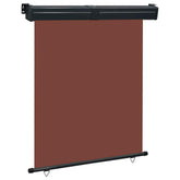 Brown balcony side awning with aluminum roller and UV-resistant fabric measuring 57.1x98.4 inches.