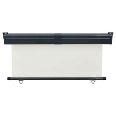 Cream-colored balcony side awning measuring 68.9 by 98.4 inches with UV-resistant fabric.