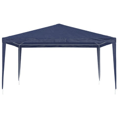 A 13.1x13.1 ft blue party tent with UV water-resistant canopy and metal frame.