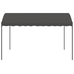Anthracite steel gazebo with water-resistant canopy, measuring 118.1 by 157.4 inches.