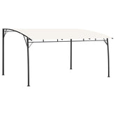 Cream powder-coated steel garden sunshade awning measuring 157.5x118.1x100.4 cm.