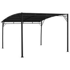 Anthracite garden sunshade awning with steel frame and polyester canopy, 118x118x100 inches.