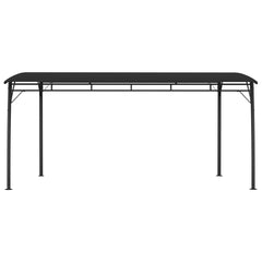 Anthracite garden sunshade awning with steel frame, measuring 157.5x118.1x100.4 inches.