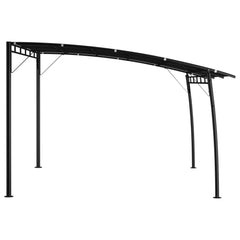 Anthracite garden sunshade awning with curved steel frame, 157.5x118.1x100.4 inches.