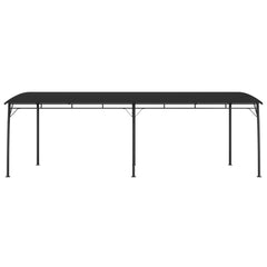 Anthracite garden sunshade awning with steel frame and polyester canopy, 236x118x100 inches.