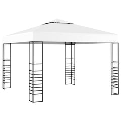 Bostome White Garden Marquee with a steel frame and a 118.1x118.1 inch polyester roof.