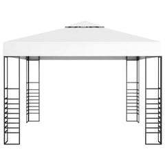Bostome White Garden Marquee with a steel frame and a 118.1x118.1 inch polyester roof.