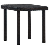 Garden Table Brown Poly Rattan, Powder-Coated Steel Small Durable
