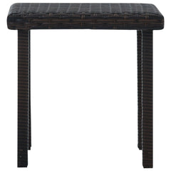 Garden Table Brown Poly Rattan, Powder-Coated Steel Small Durable
