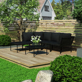Garden Lounge Set Black