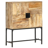 Highboard Brown and black Solid mango wood