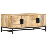 Coffee Table Brown Solid mango wood and powder-coated steel