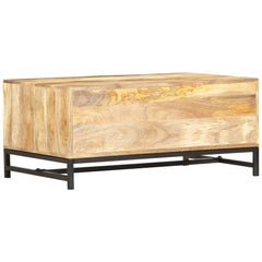 Coffee Table Brown Solid mango wood and powder-coated steel