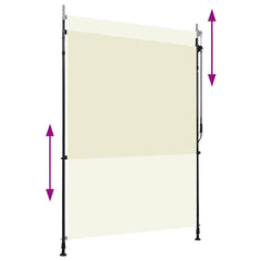 Roller Blind Cream Polyester with PA coating 59.1 x 106.3 in