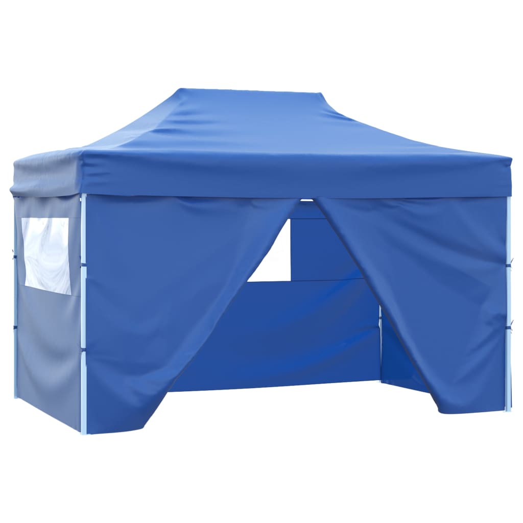 Bostome Folding Party Tent with a steel frame, 4 sidewalls, and waterproof fabric.