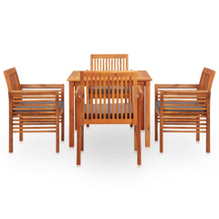 Outdoor Dining Set Brown frame with dark grey cushions