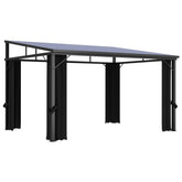 Anthracite gazebo with curtains, 13.3'x9.6', featuring a durable aluminum steel frame.