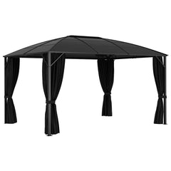 Gazebo with Curtains 157.5x118.1x104.3 Anthracite