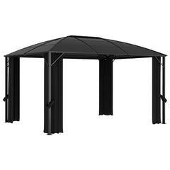 Gazebo with Curtains 157.5x118.1x104.3 Anthracite