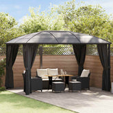 Gazebo with Curtains 157.5x118.1x104.3 Anthracite
