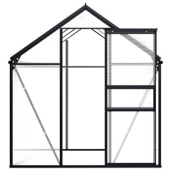 Anthracite aluminum frame greenhouse with polycarbonate panels, 38.9 sq ft.