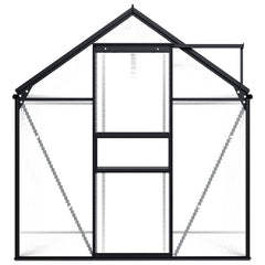 Anthracite aluminum frame greenhouse with polycarbonate panels, 38.9 sq ft.
