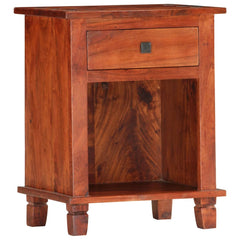 Bedside Cabinet 15.7x11.8x19.7 Solid Acacia Wood