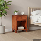 Bedside Cabinet 15.7x11.8x19.7 Solid Acacia Wood