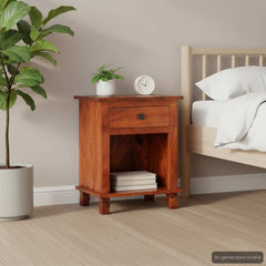 Bedside Cabinet 15.7x11.8x19.7 Solid Acacia Wood