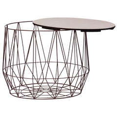Coffee Table Set of 2 Copper Metal Small Detachable