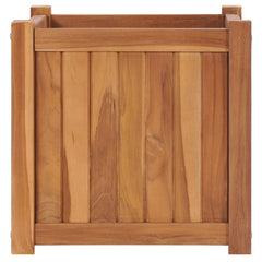 Bostome teak wood raised garden bed in a 15.7-inch square design with a smooth finish.