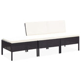 Garden Lounge Set Black PE rattan Medium Modular
