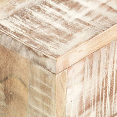 Coffee Table White Solid Acacia Wood, Powder-Coated Steel Large